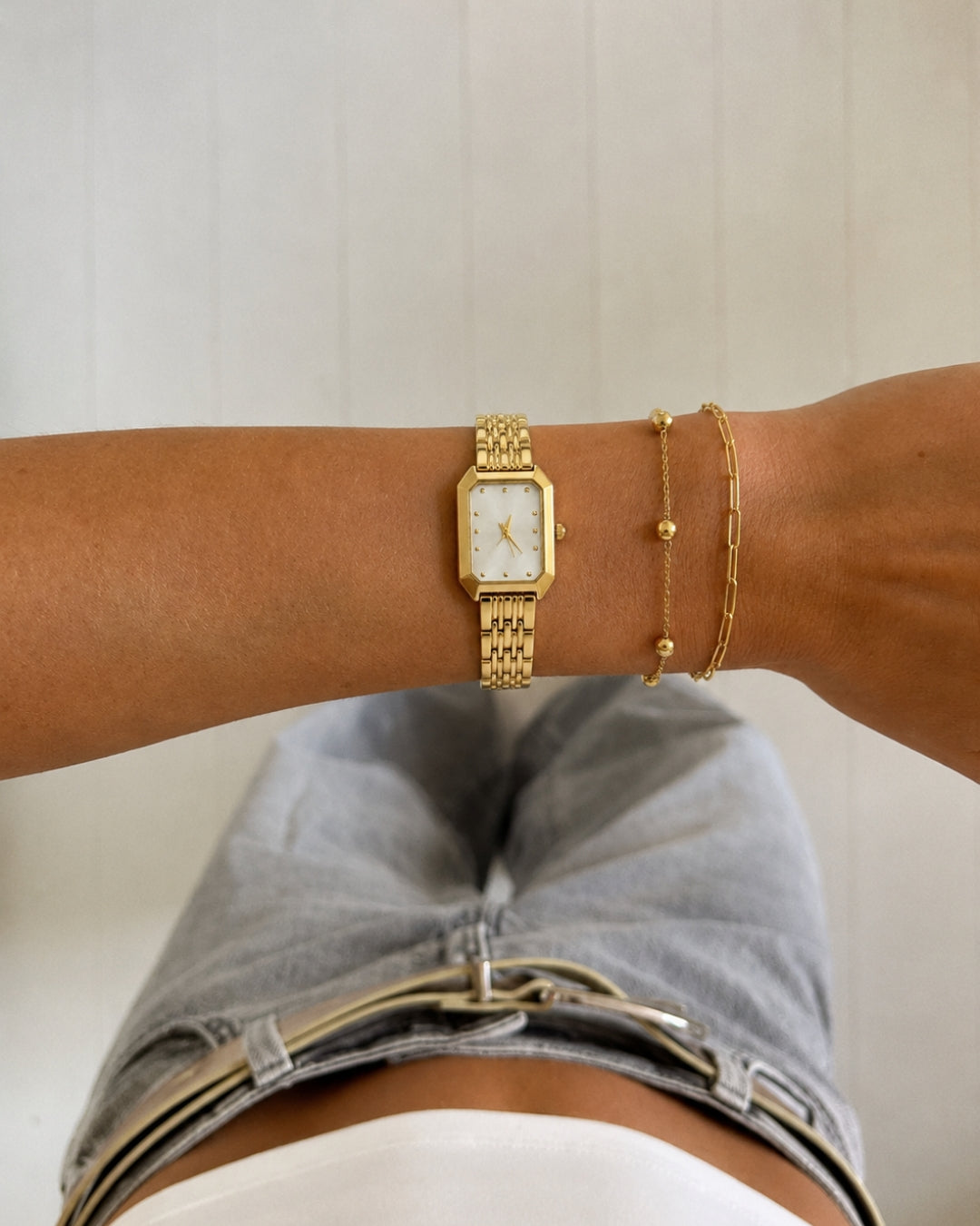 Amara Horloge - Goud / Wit
