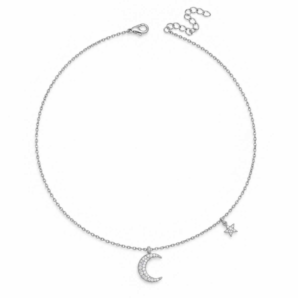 Odelia Maan Halsketting - Zilver