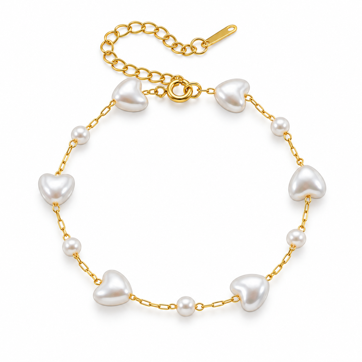 Romina Parel Hart Armband - Goud