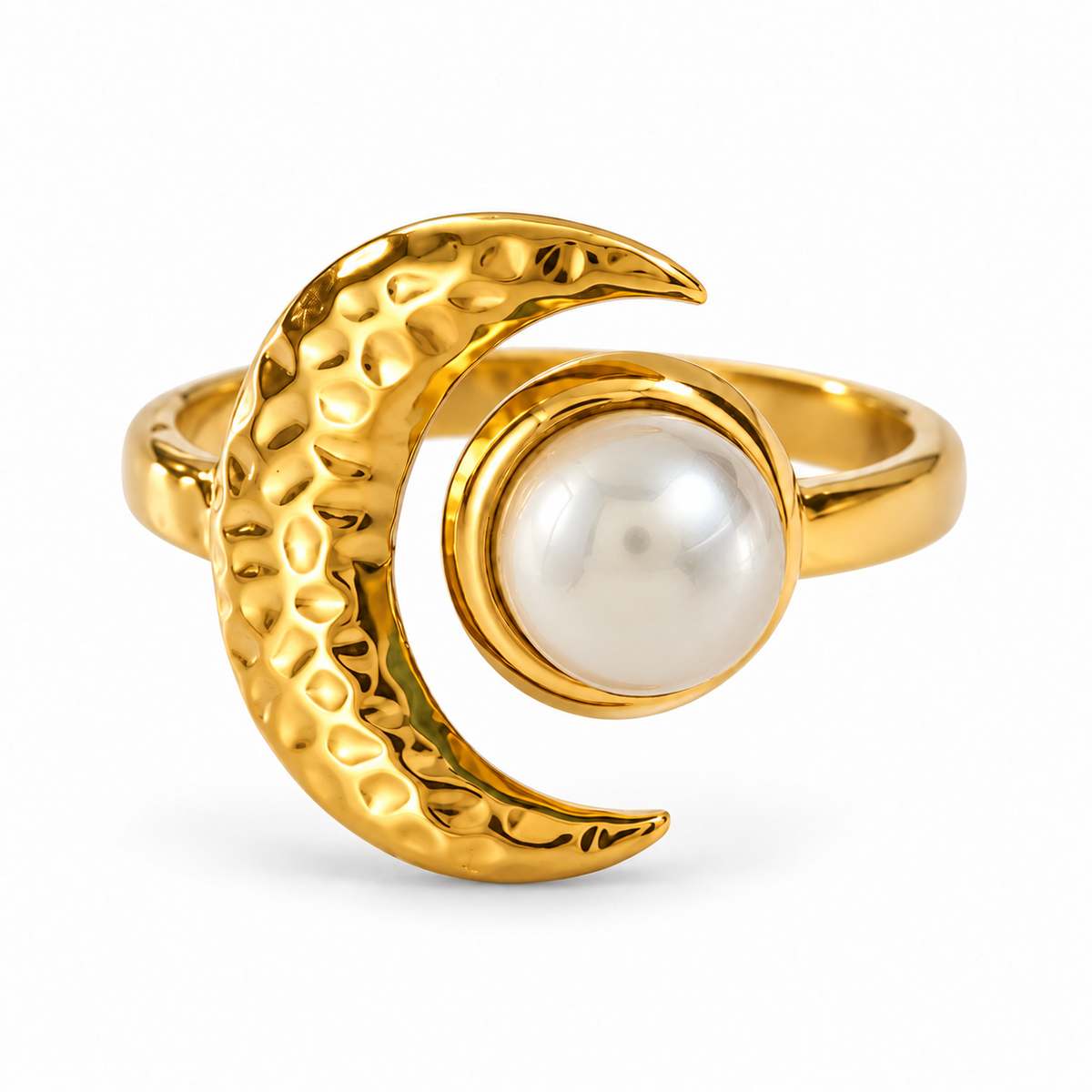 Selene Maanring - Goud/Wit