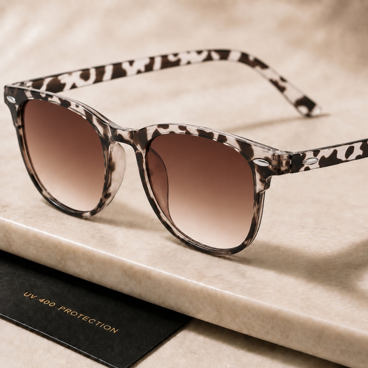 Savio Sonnenbrille - Weiß Leopard