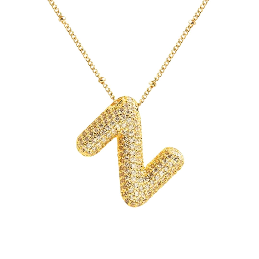 Massive Buchstaben Halskette - Gold