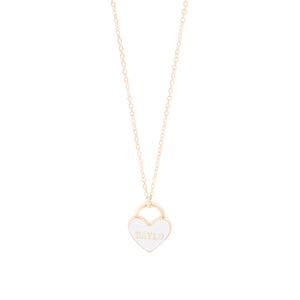Heart Necklace - Rose Gold/Purple