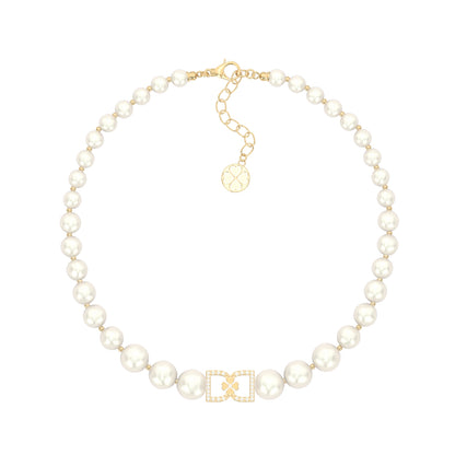 DD Pearl Choker Diamonds - Guld