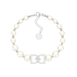 DD Perlenarmband Diamanten - Silber