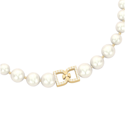 DD Pearl Choker Diamonds - Guld