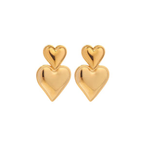 Alva Heart Earrings - Gold