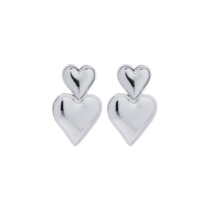 Alva Heart Earrings - Silver