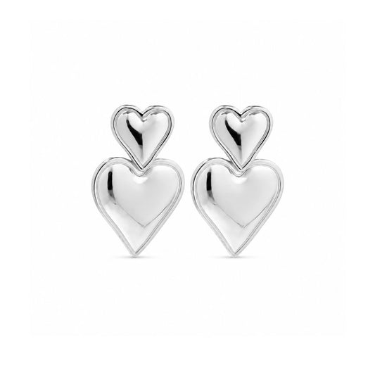 Alva Heart Earrings - Silver