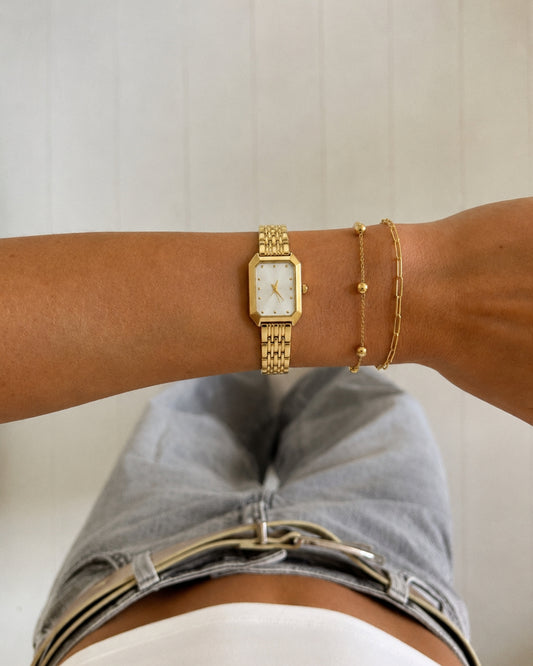 Amara Horloge - Goud / Wit