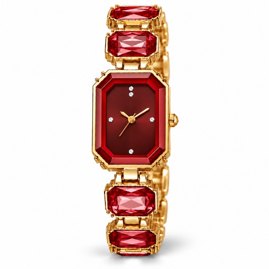 Antonia Horloge - Goud / Rood