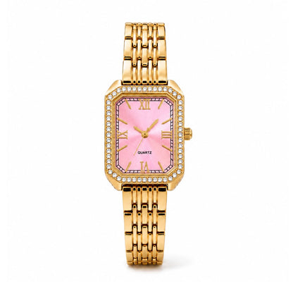 Aven Horloge - Goud / Roze