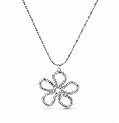 Avela Bloem Ketting – Zilver