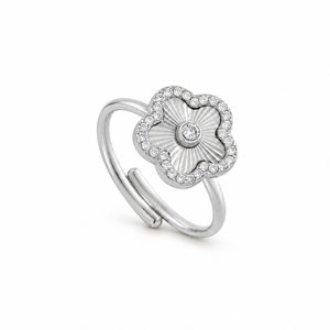 Evelia Bloom Diamanten Ring - Zilver