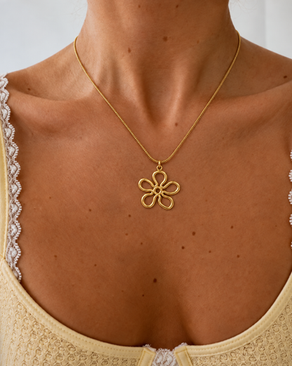Avela Bloem Ketting – Goud
