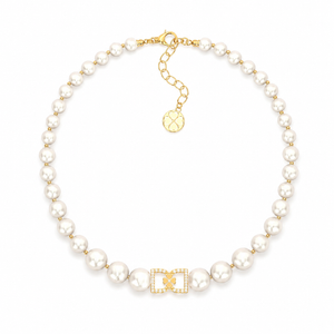 DD Parel Choker met Diamanten - Goud