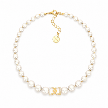 DD Parel Choker met Diamanten - Goud