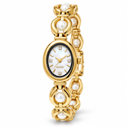 Angelina Horloge - Goud / Wit