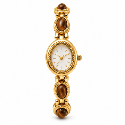 Amalfi Horloge - Goud / Bruin / Wit