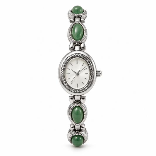 Amalfi Horloge - Zilver / Groen / Wit