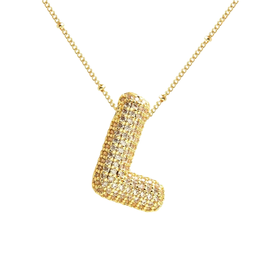 Massive Buchstaben Halskette - Gold