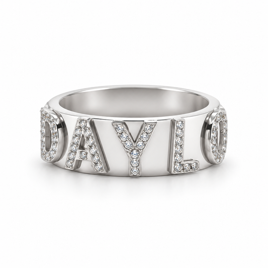 Signatuurring met Diamant - Zilver