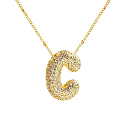 Massive Buchstaben Halskette - Gold