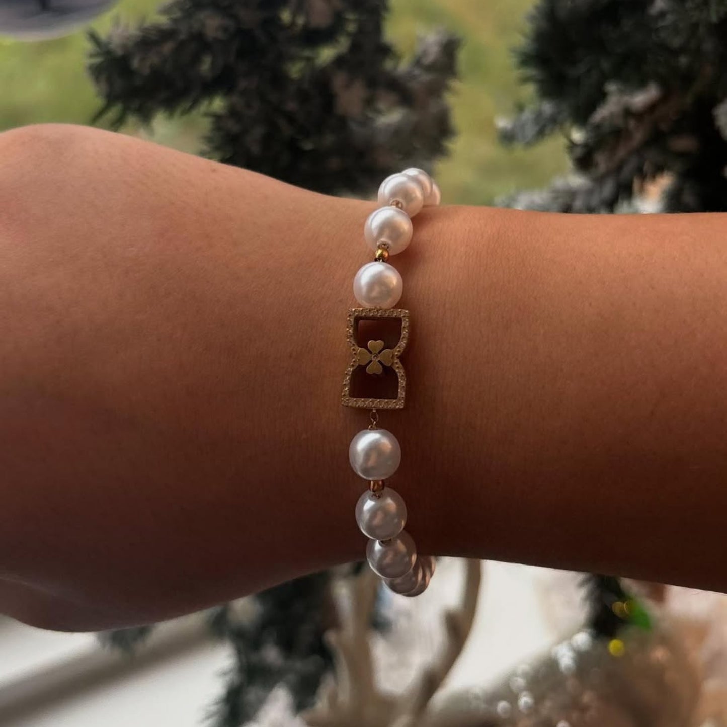 DD Perlenarmband Diamanten - Gold