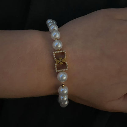 DD Perlenarmband Diamanten - Gold