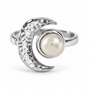 Selene Maanring - Zilver/Wit