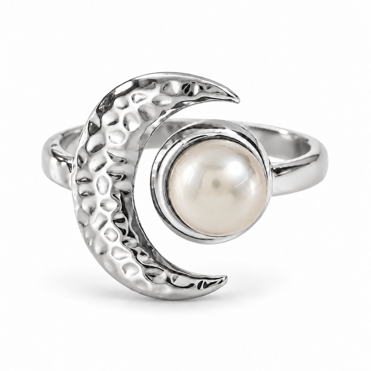 Selene Maanring - Zilver/Wit
