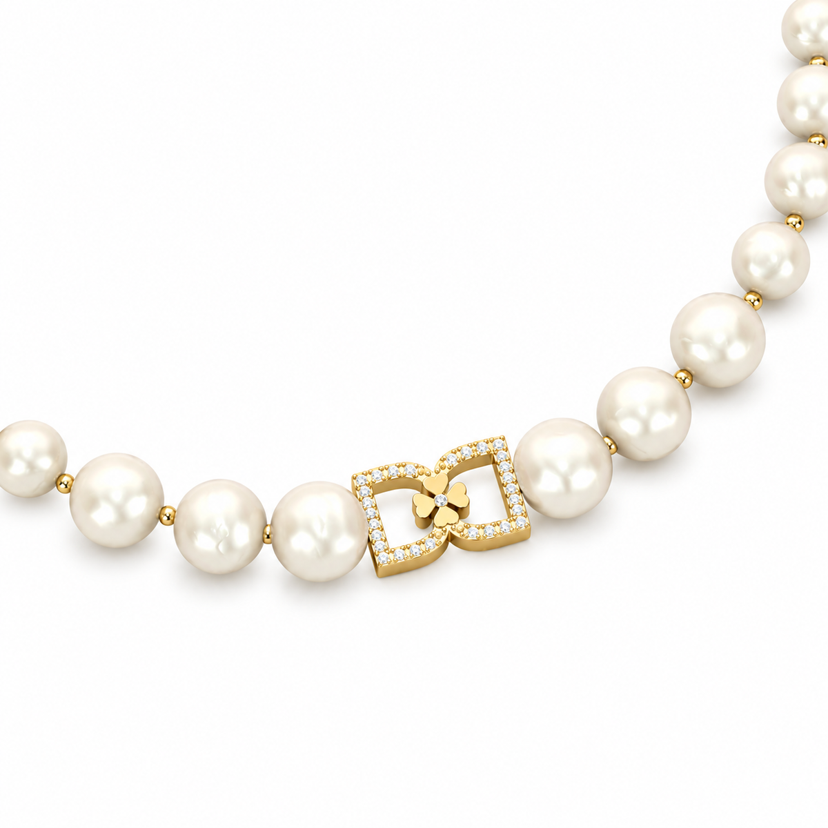 DD Parel Choker met Diamanten - Goud
