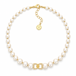 DD Parel Choker met Diamanten - Goud