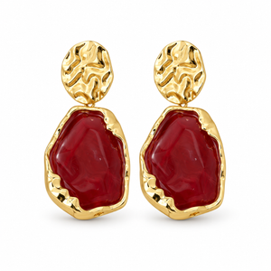 Marielle Oorbellen - Goud/Rood