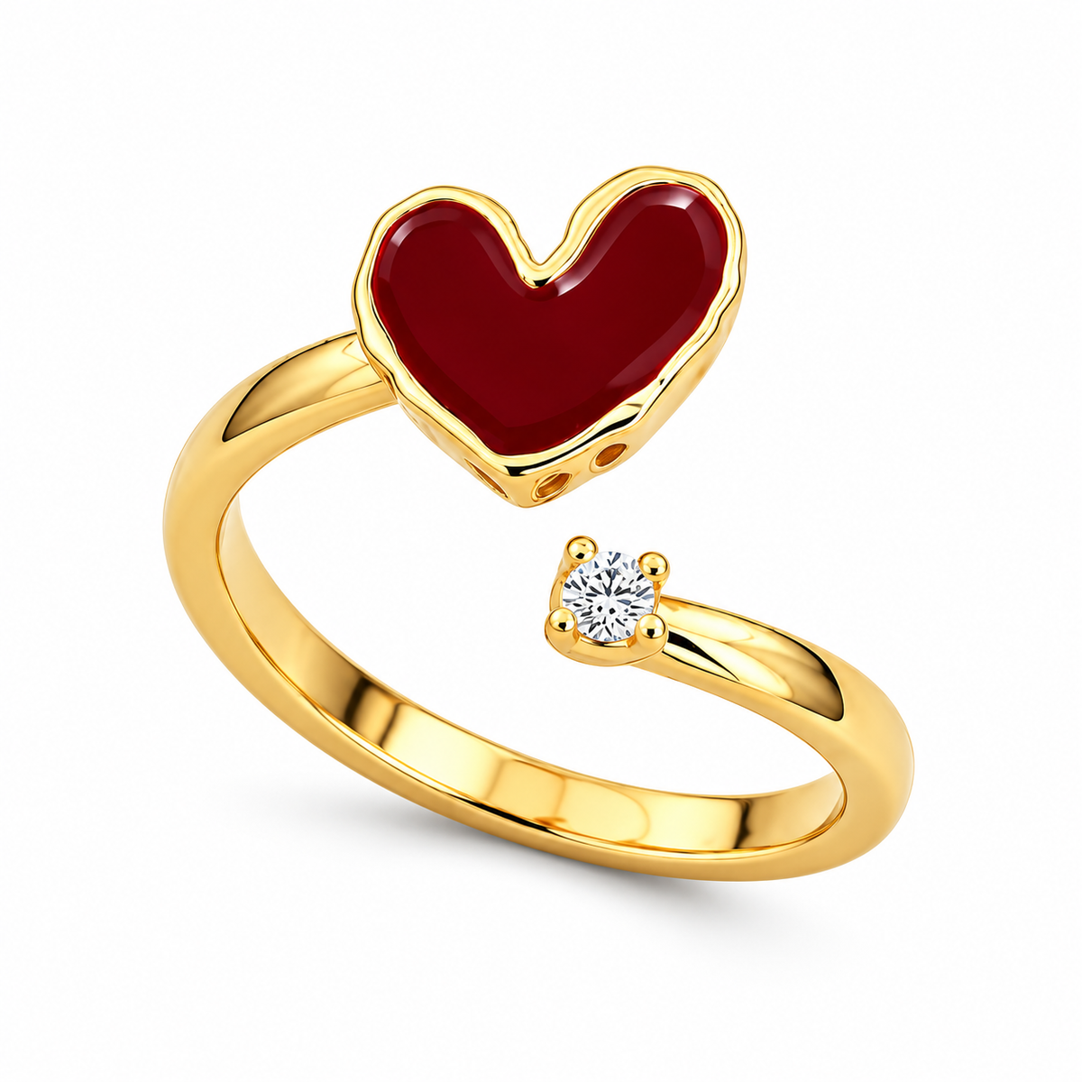 Bianca Hartjesring - Goud/Rood