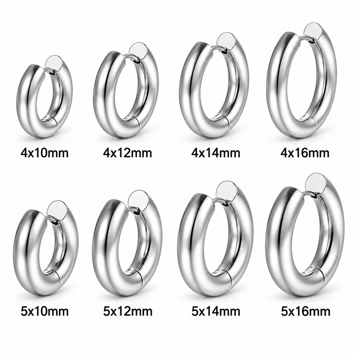 Klassieke Ronde Hoepeloorbellen - Zilver
