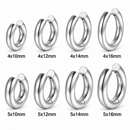 Klassieke Ronde Hoepeloorbellen - Zilver