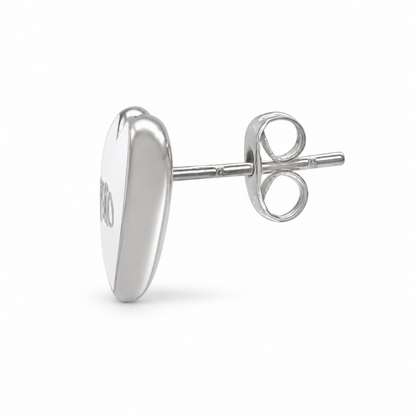 Hart Oorbellen - Zilver/Wit