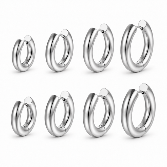 Klassieke Ronde Hoepeloorbellen - Zilver