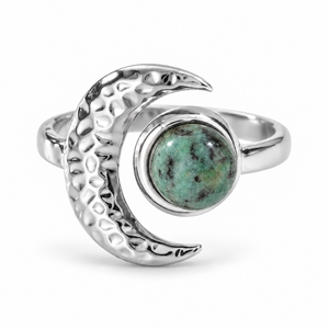 Selene Maanring - Zilver/Groen