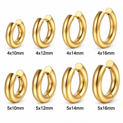 Klassieke Ronde Hoepeloorbellen - Goud