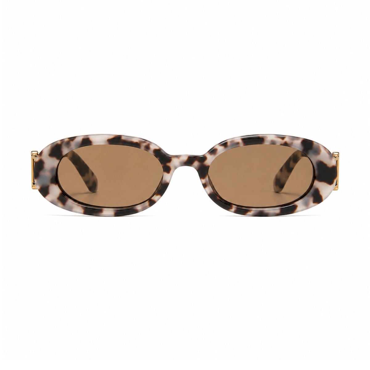 DD Sonnenbrille Oval - Weiß Leopard
