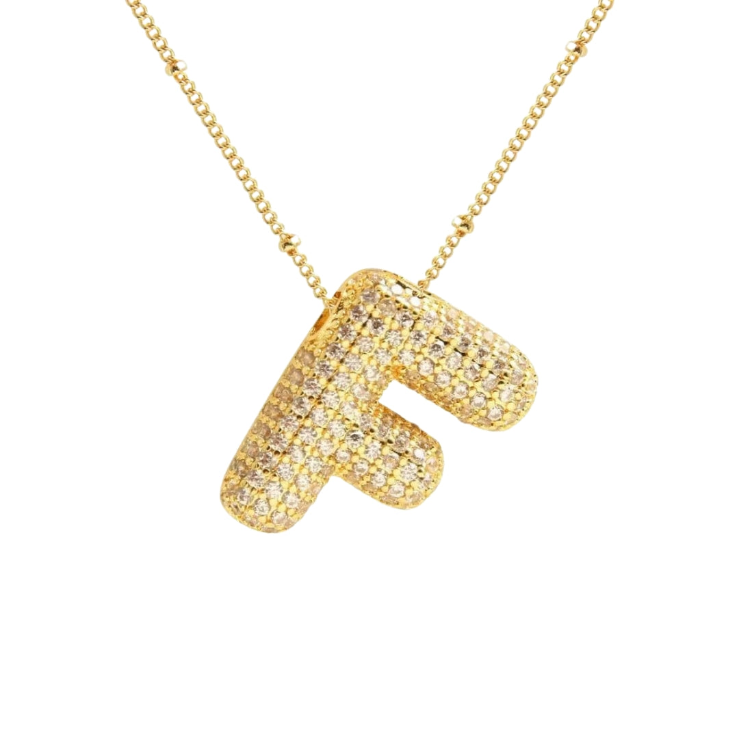 Massive Buchstaben Halskette - Gold
