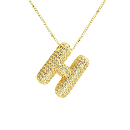 Massive Buchstaben Halskette - Gold