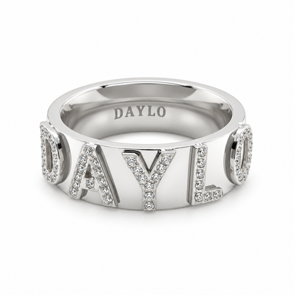Signatuurring met Diamant - Zilver