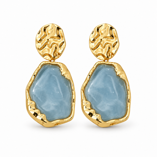 Marielle Oorbellen - Goud/Turquoise