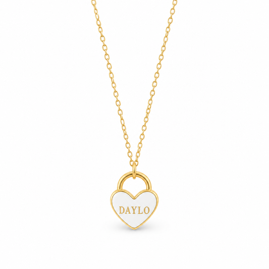 Hart Ketting - Goud/Wit
