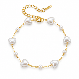 Romina Parel Hart Armband - Goud