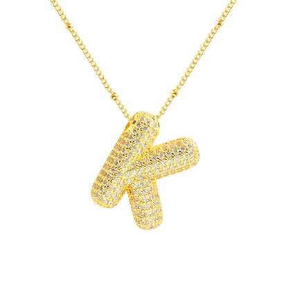 Massive Buchstaben Halskette - Gold