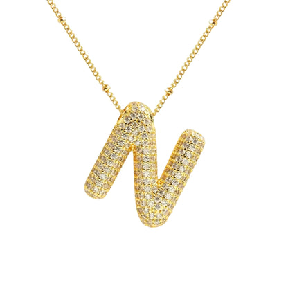 Massive Buchstaben Halskette - Gold